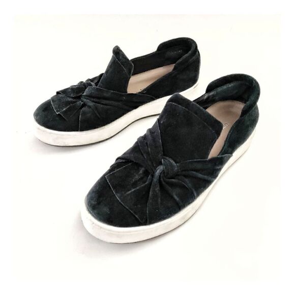 DONALD J. PLINER CELET RUCHING BLACK SUEDE SNEAKERS SHOES WOMENS SZ 7.5 - Picture 3 of 11